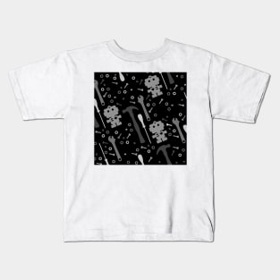 Techie Tools Black White Pattern Kids T-Shirt